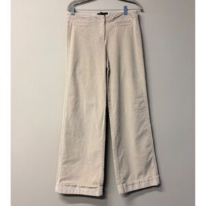 Express Stretch Corduroy Pants Beige Cream Wide Leg Trousers Size 9/10L Long
